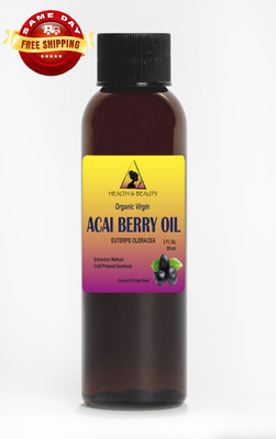 ACAI BERRY OIL UNREFINED ORGANIC VIRGIN COLD PRESSED RAW NATURAL PURE 2 OZ