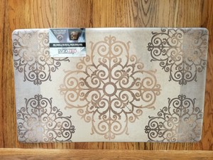 Anti Fatigue Comfort Kitchen Floor Mat Rug Brown 18 X30 Damask