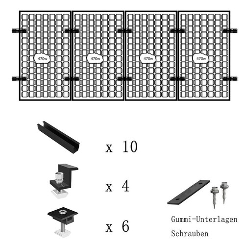 Solarpanel Montageschiene PV-Anlage Aluminiumprofil Alu Schiene Halterung Solar - Bild 11 von 18