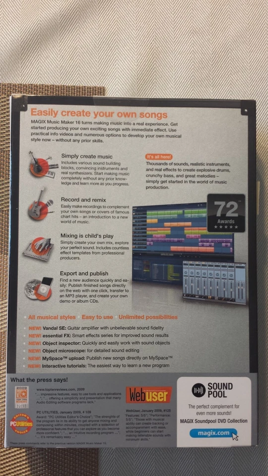 Magix Music Maker 16 (Digital Music Editor) Windows Vista / XP / 7 - EUC! - Image 2 of 3