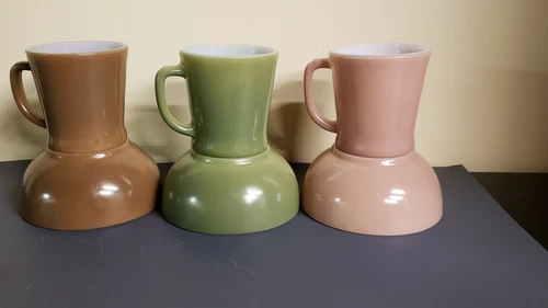 6 FIRE KING ANCHOR D HANDLE MUGS & BOWLS 