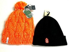 Set of 2 Coal Beanie Hats NWT Knit Ski Orange, Black O/S The Rosa  Junior