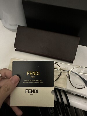NEW! Unisex Fendi FF0329 Stainless Steel Rounded Geometric Eyeglasses Fendi FF 0329 J5G main image 4