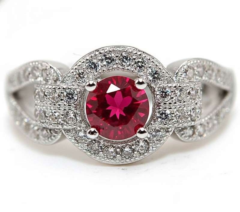 2CT Heat Treated Rubellite Tourmaline 925 Solid Sterling Silver Ring Sz 7 MM3-6