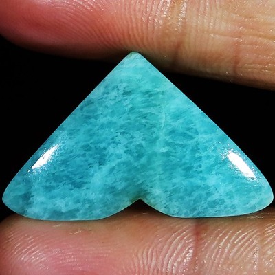 (20 X 33 X 05 MM) 25.60 Carat. NATURAL AMAZONITE HEART CABOCHON LOOSE GEMSTONE