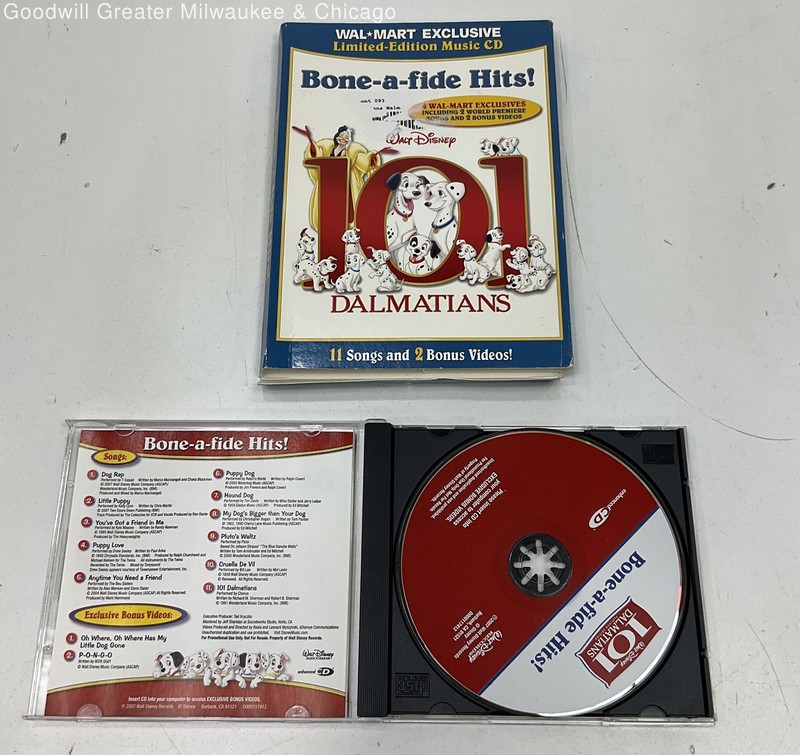 Vintage Disney 101 Dalmatians "Bone-A-Fide Hits!" Limited-Edition Music CD