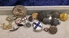 Vintage Military Pins & Uniform Buttons Lot WWII Cold War Army Navy Air Force...