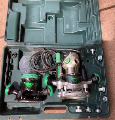 Hitachi M12VC Fixed Base Router with Plunge Base in Hard Case + Accessories