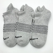 3 Pairs Men's Marl Honeycomb Cushion Ankle Socks Size Large 9.5-13 Grey BOMBAS