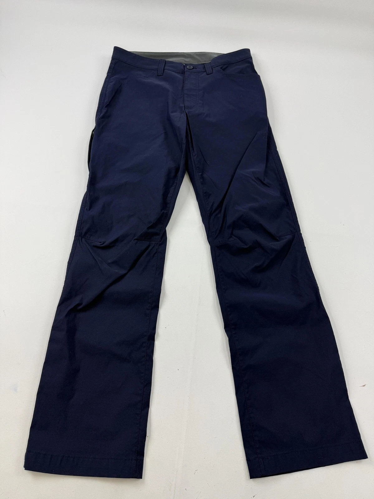 Eddie Bauer Pants Mens 32x31 Navy Blue Rain Ankle Zip Casual Water Resistant