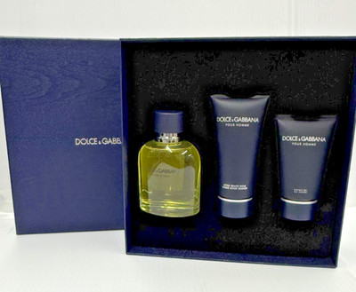 Dolce & Gabbana Pour Homme Men 3pc 4.2oz EDT, 3.3oz A/S Balm, 1.6