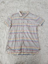 Tommy Hilfiger Shirt Mens XL Slim Fit White Multi Stripe Button Up Casual
