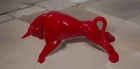 Vintage MCM Royal Haeger Red Glazed Charging Bull Sculpture Ceramic Pottery 18.5