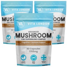 Lions Mane Mushroom Complex Shitake Chaga Reishi Cordyceps Maitake (Not Gummies)