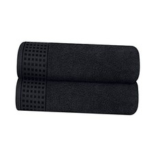 100 Cotton 2 Pack Oversized Bath Towel Set 28x55 2 Pack Bath Towel Black