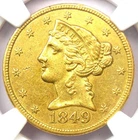 1849-C Liberty Gold Half Eagle $5 - NGC AU Details - Rare Charlotte Gold Coin!