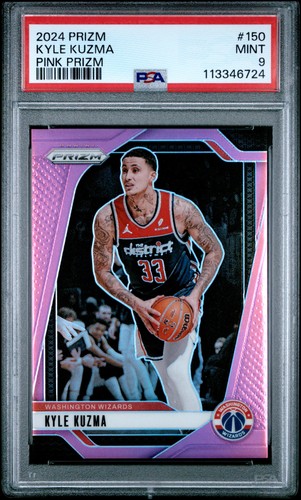 2024 PANINI PRIZM PINK PRIZM #150 KYLE KUZMA 241/249 PSA 9