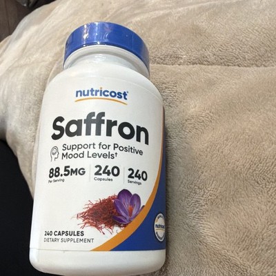 Nutricost Saffron Extract 88.5mg 240 Veg Caps Mood Support Exp 04/2026