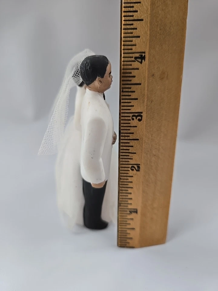 Decoración de pastel de boda Wilton vintage pareja novia novio cerámica negra Foto 3 de 4