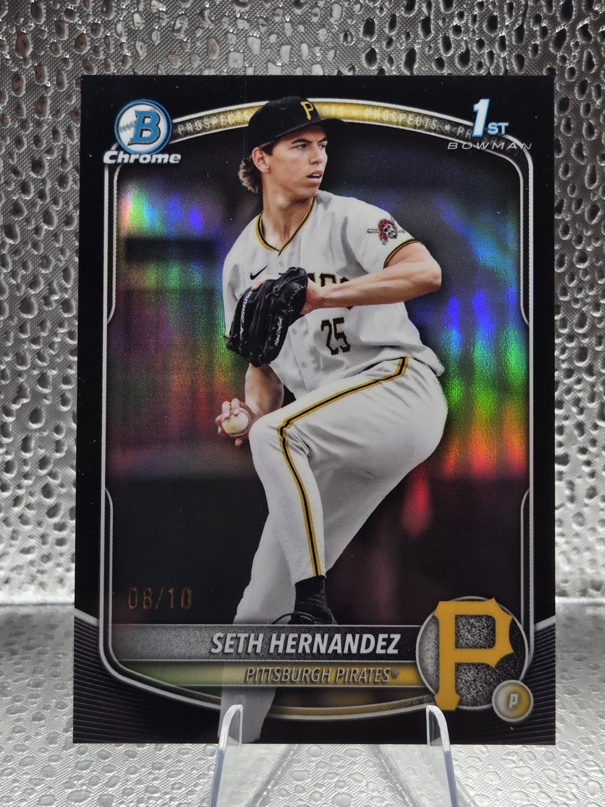 SETH HERNANDEZ 2025 Bowman Draft Chrome True Black Refractor /10 #BDC-25 Pirates
