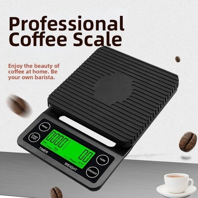 Kaffeewaage elektronisch mit Timer 01g Genauigkeit 3kg 5kg zum Überbrühen