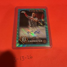 2024 Topps Chrome Kerry Carpenter #AC-KCA Aqua Wave Refractor Auto /199  Tigers