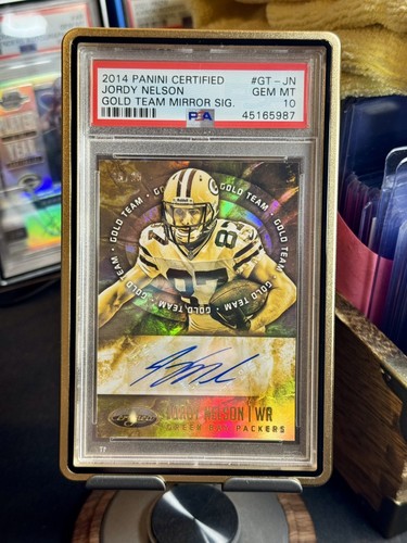 2014 Panini Certified Jordy Nelson Gold Team Auto #d /25  PSA 10 Packers