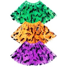 3 Pcs Halloween Tutu Skirts Elastic Layered Tulle Tutu Dress Halloween Perfor...