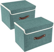 TYEERS Collapsible Storage Box with Lid, Fabric Storage Box for Clothes, Wardro