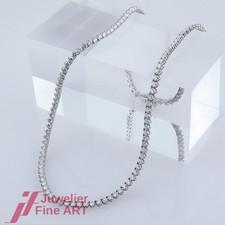 CVD Tennis-Collier - 132 CVD- Brillanten ges. 11,57ct -18K/750 Weißgold - Neu !!