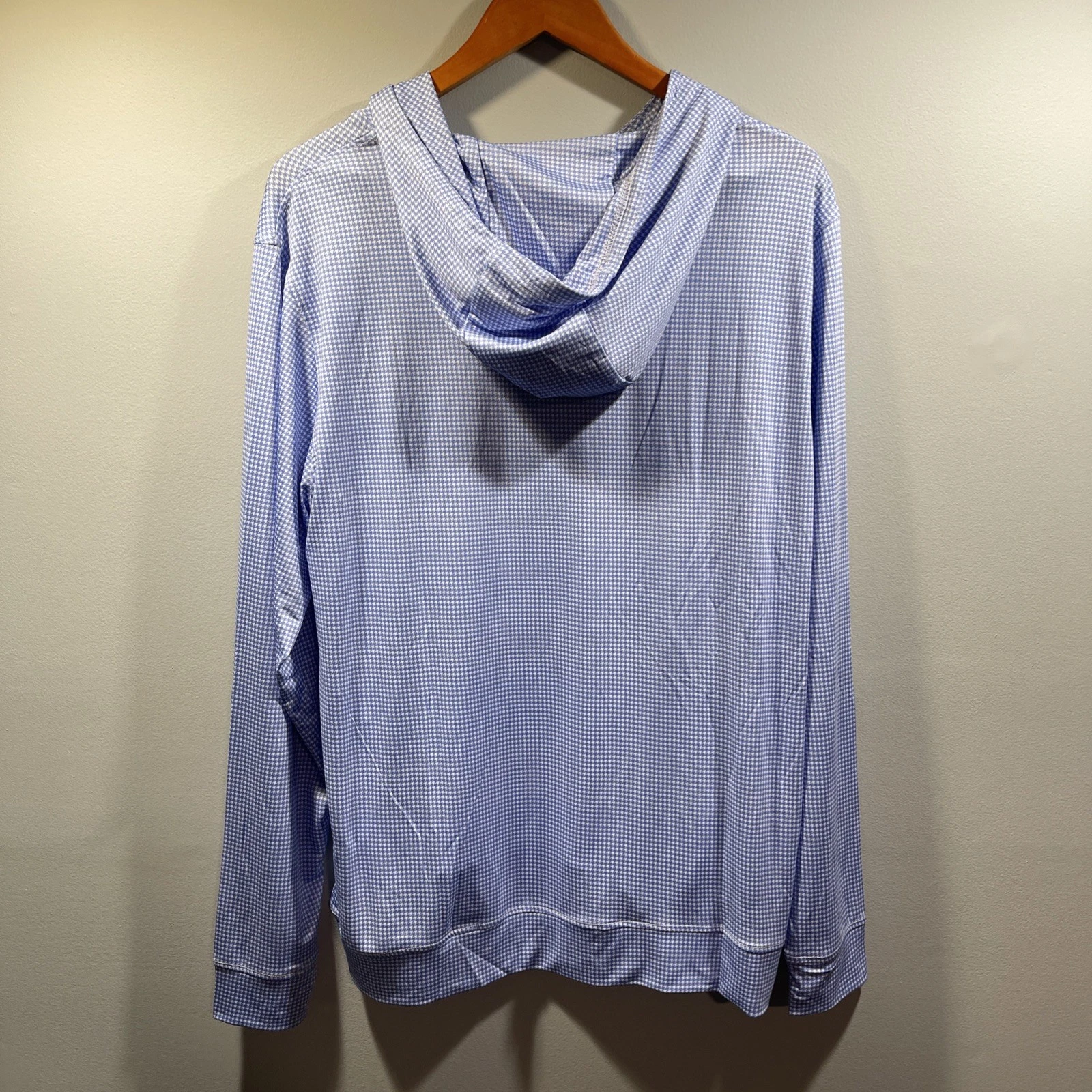 VETEMENTS Pullover Tailorbyrd Performance uomo XL blu pied de poule manica lunga golf felpa con cappuccio