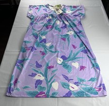 VTG 80s Cottagecore Floral Nightgown Purple Small Made USA New Tags Deadstock