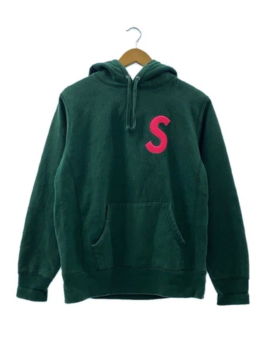 Felpa Supreme con cappuccio logo S cotone verde usata