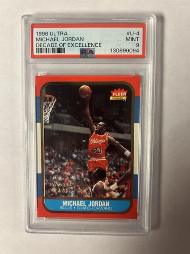Fleer 1996-97 Michael Jordan #4 Decade of Excellence PSA 9 Basketball Card