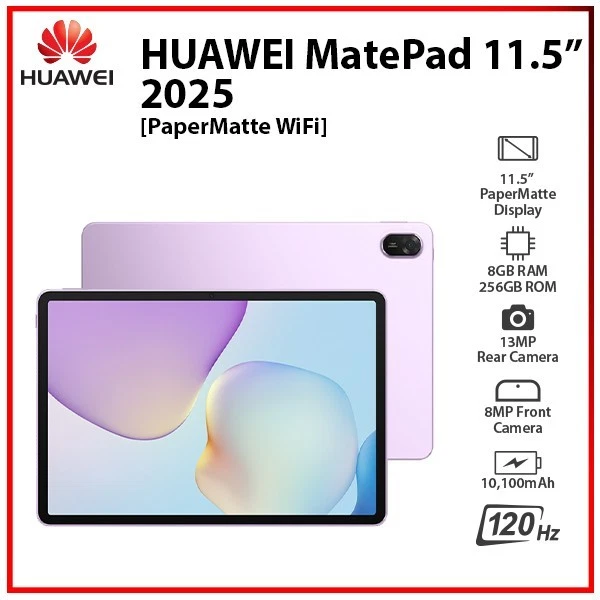 HUAWEI MatePad 11.5 2025 PaperMatte VIOLET 8GB+256GB HarmonyOS PC Tablet (WiFi)
