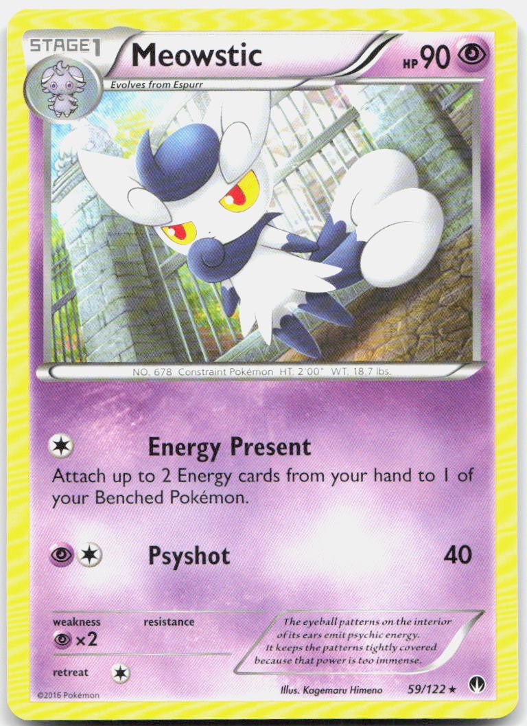 Meowstic 59/122 Rare BREAKpoint Pokemon Lightly Played