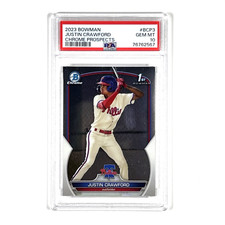 2023 Bowman Chrome 1st BCP-3 Justin Crawford Rookie Card RC PSA 10. rookie card picture
