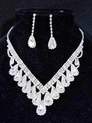 3-Row Austrian Rhinestone Choker Necklace – Crystal Bridal Party Prom Jewelry