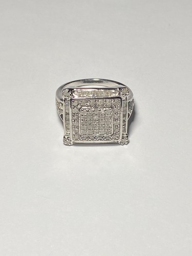.925 Sterling Silver 1.00ctw Natural White Diamond Ring Size 7 "XC" - Picture 4 of 8