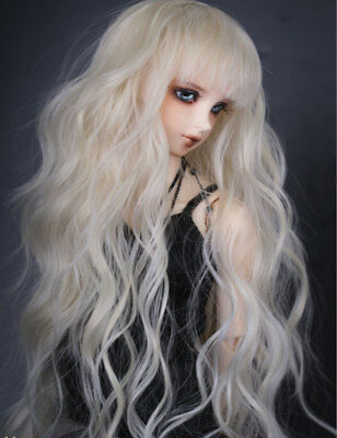 BJD Doll Hair Black Long Curly Wave Wavy Wig 7-8/" 1//4 SD DZ DOD LUTS HUAL-3#