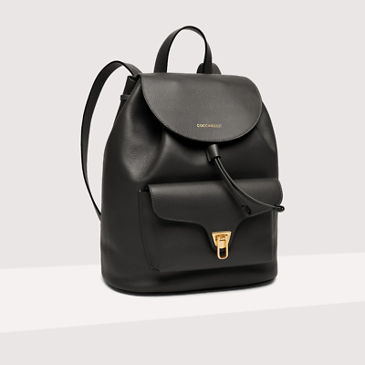 BORSA ZAINO BACKPACK IN PELLE COCCINELLE E1MF6140101 NERO BLACK
