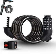 Heavy Duty Bike Lock 5-Digit Combination Password Bicycle Cable High Security