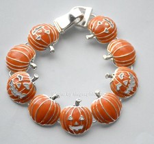 Fall Jack-o-Lantern Orange Pumpkin Bracelet...