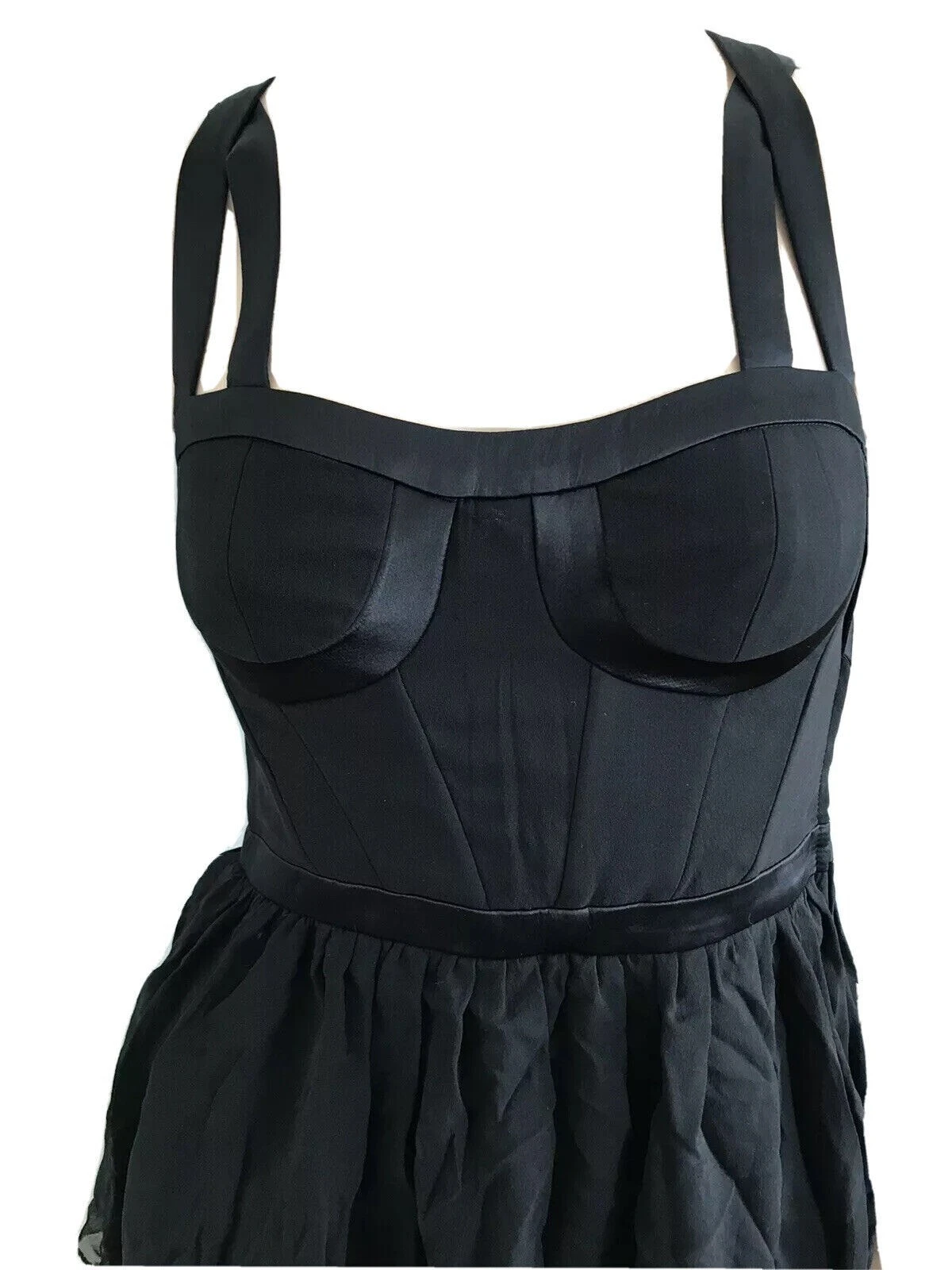 VERSACE H&M BAMBOLA IN SETA NERA CORSETTO BAMBINO ABITO DA FESTA UK 6 EU 32 US 2 XS NUOVO CON ETICHETTE