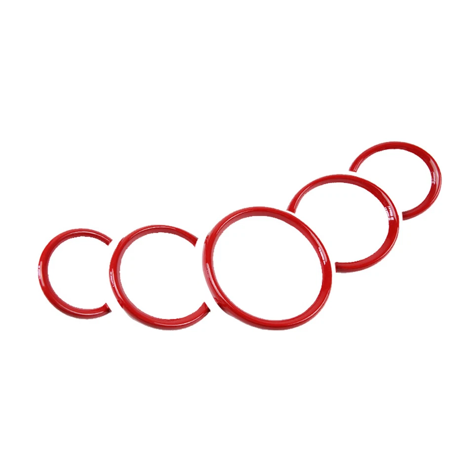 5PCS Chrome Red Dashboard Surrounding Ring Trim Covers For 2011-2018 Porsche 911 - Image 2 of 4