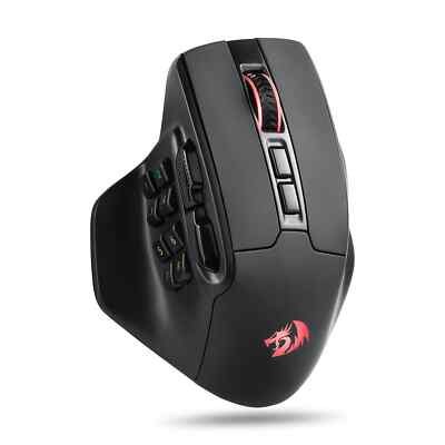 Redragon M811 PRO Wireless MMO Gaming Maus, 15 programmierbare Tasten RGB Spiel...