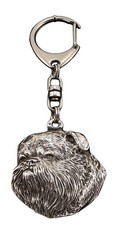 Griffon Bruxellois, Brussels Griffon I - Silver-plated key ring with dog, handba