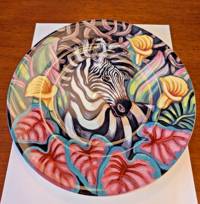 FITZ AND FLOYD EXOTIC JUNGLE ZEBRA   PLATE