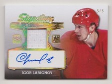 2015-16 ITG Enshrined Igor Larionov 5/5 Auto Jersey Signature Showcase Red Wings