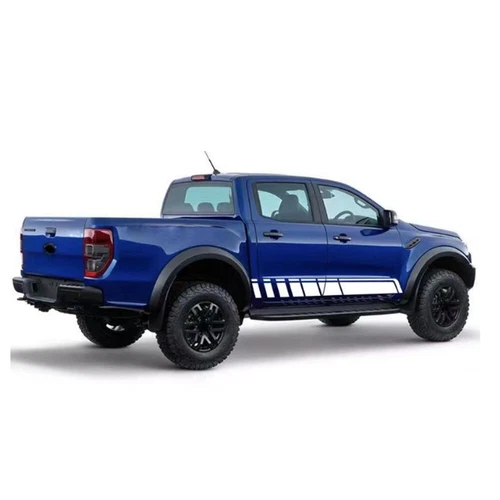 2x 94'' White Sport Stripe Graphics Car Body Side Decal Sticker For Truck SUV Et - Bild 3 von 5
